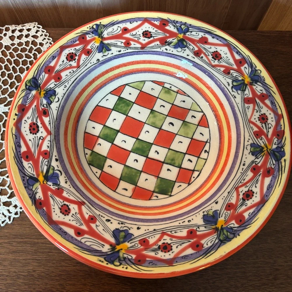 Williams-Sonoma Luca Handpainted XL Pasta Serving Bowl Made in Deruta Italy